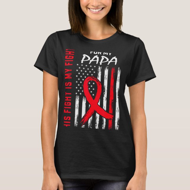 Camiseta Papa Heart Disease Awareness Month Products Americ (Anverso)