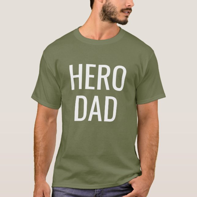 Camiseta Papá Hero negrita Typografía Textos (Anverso)