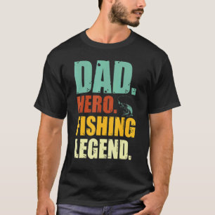 Camiseta Papá Héroe Leyenda de la Pesca Para Padre Pescador