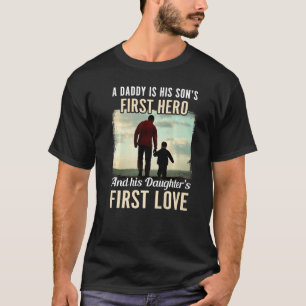 Camiseta Papá Hijos Primeras Hijas Héroes Primero Amo Padre