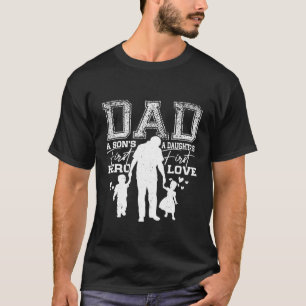 Camiseta Papá Hijos Primero Héroe Hijas Primero Amor Por F