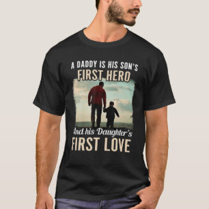 Camiseta Papá Hijos Primero Hijas Héroes Primero Aman Padre
