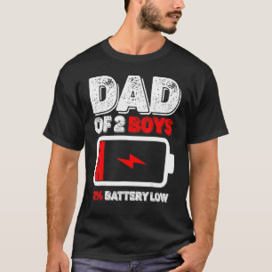 Camiseta Papa Hombre De 2 Dos Chicos Bateria Baja Para El D