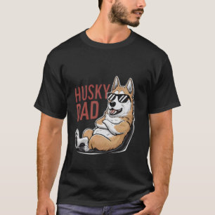 Camiseta Papá Husky con Gafas de Sol que se ve Genial Amant