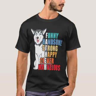 Camiseta Papá Husky Divertido Husky Apuesto Fuerte Día del 