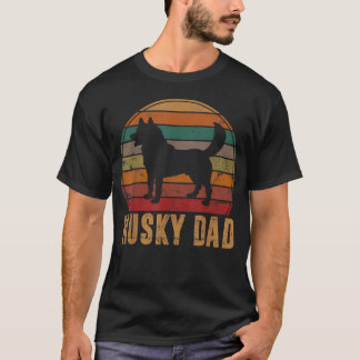 Camiseta Papá Husky Retro Dueño de Perro Mascota Huskies Si