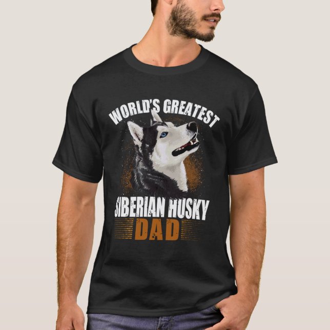 Camiseta Papá Husky Siberiano Angustiado (Anverso)