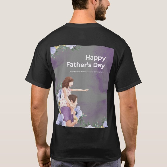 Camiseta Papá: Impulsado por el café y el amor (Reverso)