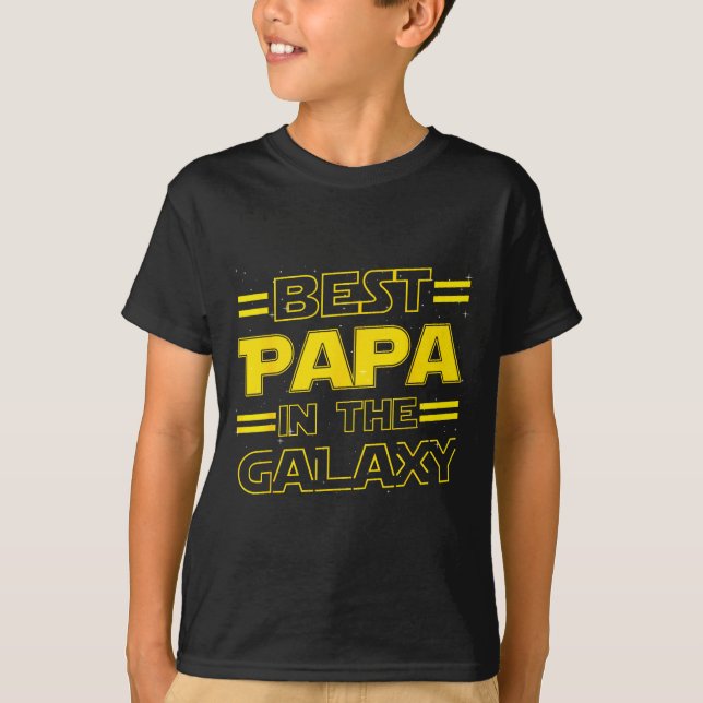 Camiseta Papa In The Galaxy Funny Fathers Day Gift For Men  (Anverso)