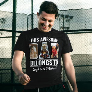 Camiseta Papá Increíble Collage de Fotos Personalizado y No