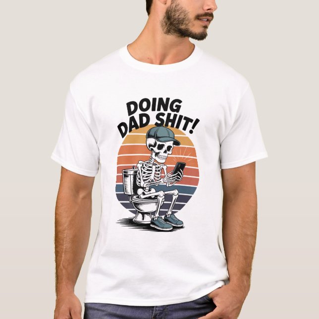 Camiseta Papá Inodoro Esqueleto (Anverso)