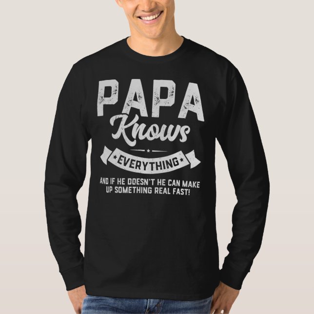 Camiseta Papa Knows Everything 60th Gift Funny Father's (Anverso)