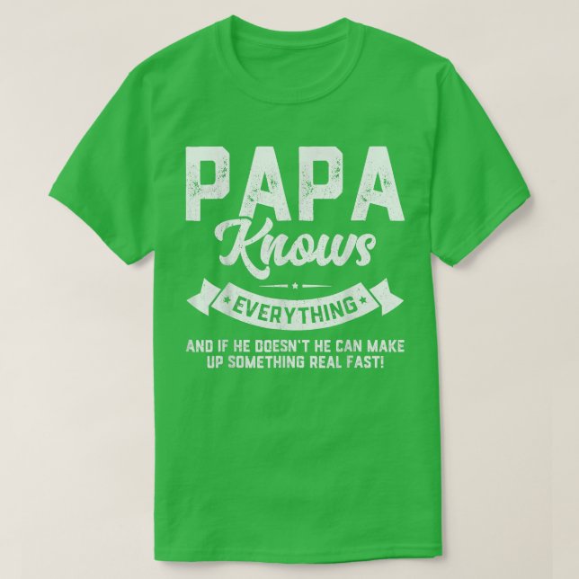 Camiseta Papa Knows Everything  60th Gift Funny Father's Da (Diseño del anverso)