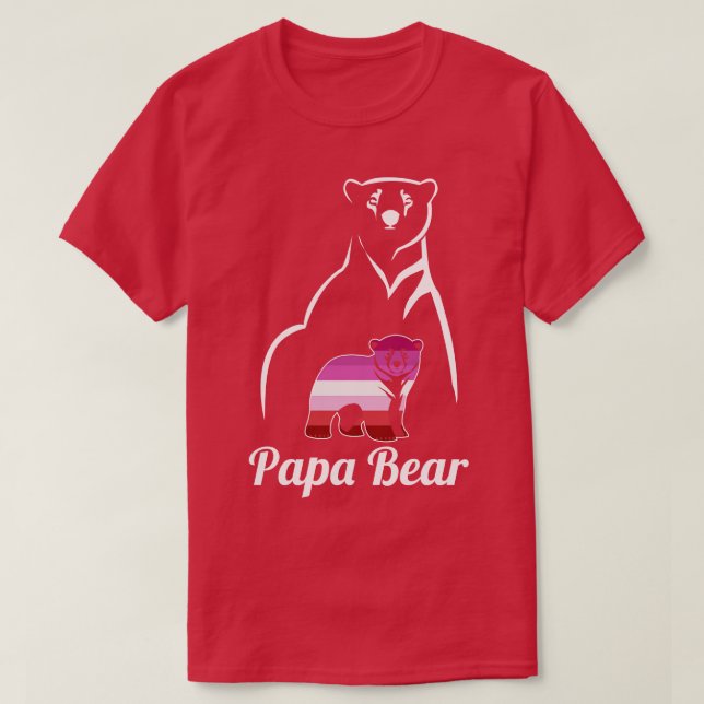 Camiseta Papá lesbiana LGBT lleva la bandera del Orgullo Le (Diseño del anverso)