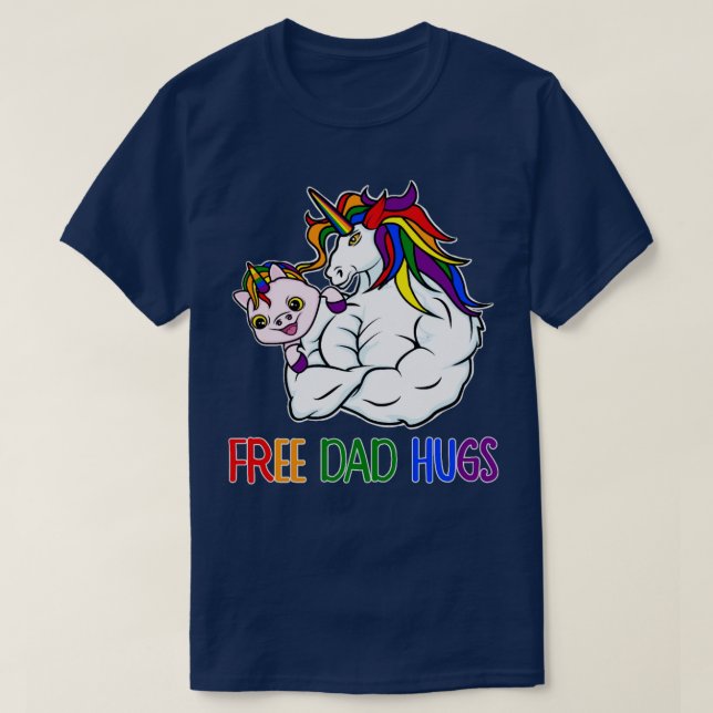 Camiseta Papá libre abraza a la familia de padres del Orgul (Diseño del anverso)