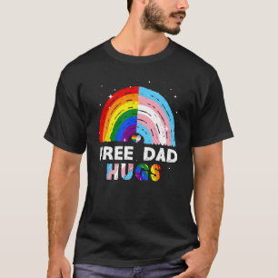 Camiseta Papá Libre Abraza El Arcoiris LGBT Y La Bandera Tr