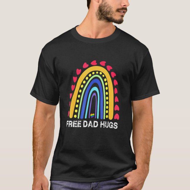 Camiseta Papá Libre Abraza El Orgullo Gay Del Corazón Arcoi (Anverso)