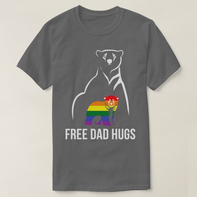 Camiseta Papá libre abraza el orgullo gay LGBT Hombres arco (Diseño del anverso)