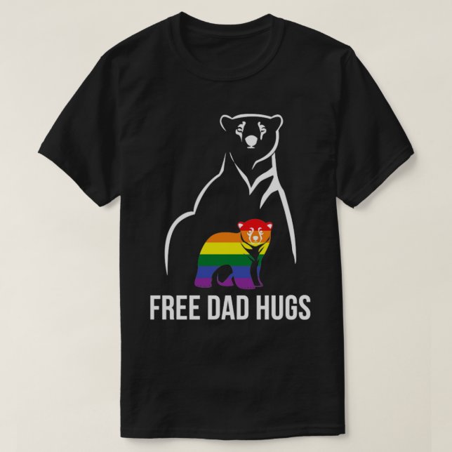 Camiseta Papá libre abraza el orgullo gay LGBT Hombres arco (Diseño del anverso)