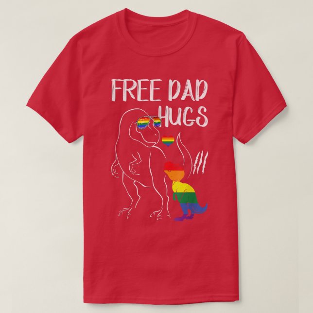 Camiseta Papá libre abraza el orgullo LGBT papá Dinosaur Re (Diseño del anverso)