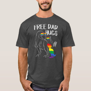 Camiseta Papá libre abraza el orgullo LGBT Papá Dinosaurios
