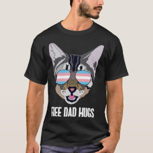 Camiseta Papá Libre abraza Gracioso Gato Trans Orgullo Pull