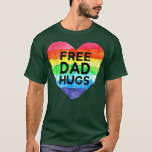 Camiseta Papá libre abraza la bandera arcoiris gay LGBT por