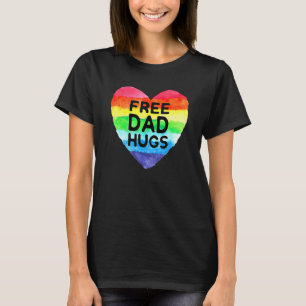 Camiseta Papá Libre Abraza La Bandera Del Arcoiris Gay Lgbt