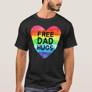 Camiseta Papá Libre Abraza La Bandera Del Arcoiris Gay Lgbt