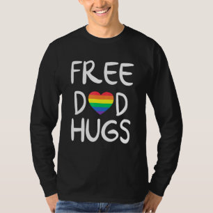 Camiseta Papá Libre Abraza La Bandera Del Arcoiris Lgbt Gay