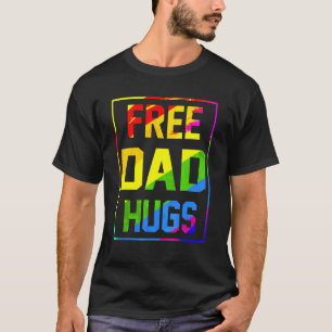Camiseta Papá Libre Abraza La Bandera Lgbt Arcoiris El Orgu