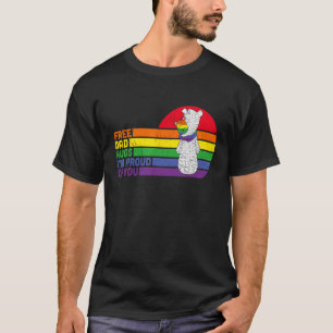 Camiseta Papá Libre Abraza Orgullo Gay Oso LGBTQ Para Hombr