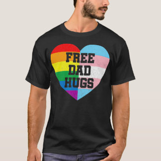 Camiseta Papá libre abraza orgullo LGBT familia de bandera