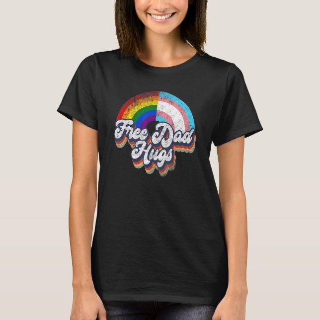 Camiseta Papá libre retro abraza a homosexuales transgénero (Anverso)