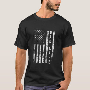 Camiseta Papa Life Vintage Bandera Estadounidense Mejor Pap