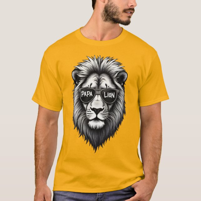 Camiseta Papa Lion T-Shirt - Audaz Tee de Diseño Gráfico (Anverso)