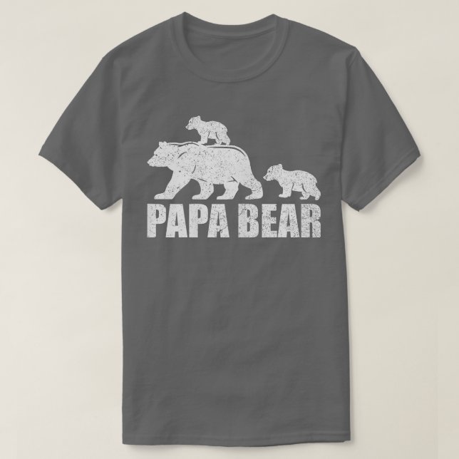 Camiseta Papá lleva dos tazas papá oso papá papá doble papá (Diseño del anverso)