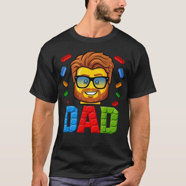Camiseta Papá Maestro Constructor Bloques De Construcción P (Anverso)