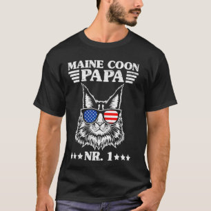 Camiseta PAPÁ MAINE COON No. 1 Dueño de gato Maine Coon de 