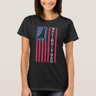 Camiseta Papá Malinois Hombre Pastor Belga Bandera American