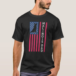 Camiseta Papá Malinois Hombre Pastor Belga Bandera American