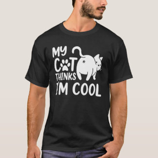 Camiseta Papá Mamá Gato, Divertido Mi Gato Cree Qu