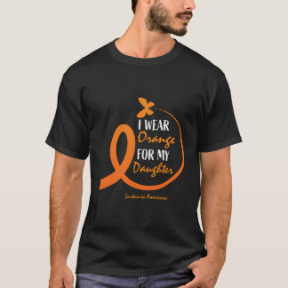 Camiseta Papá Mamá Llevo Naranja Por La Leucemia De Mi Hija
