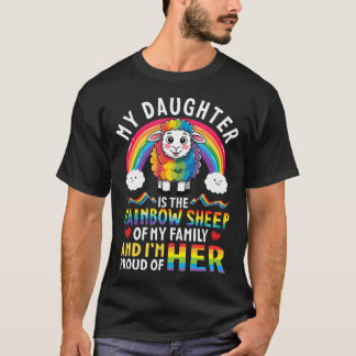 Camiseta Papá Mamá Mi hija es la oveja arcoíris YO SOY