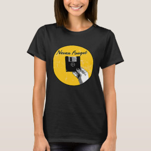 Camiseta Papá Mamá nerd de los 90 nunca olvida el disco fle