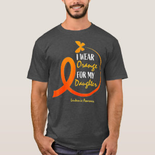 Camiseta Papá Mamá Yo Uso Naranja Para Mi Hija Leukemia Awa