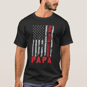 Camiseta Papa Man Mito Leyenda de la bandera de Estados Uni