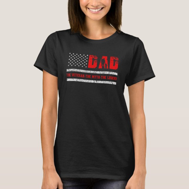 Camiseta Papa Man Myth Legend Us Flag (Anverso)