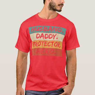 Camiseta Papá, marido vintage, protector, papá, héroe, feli