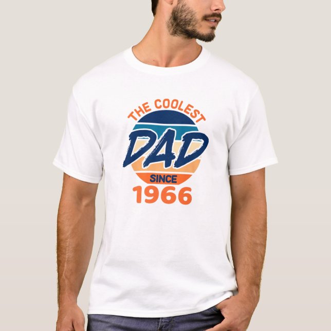 Camiseta Papá más frío de los hombres desde 1966 Año retro  (Anverso)